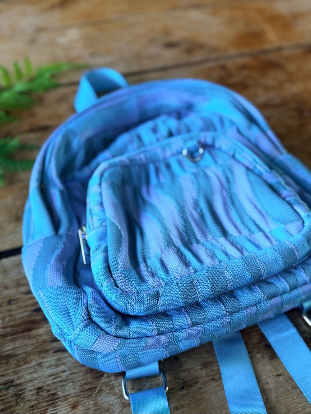 Blue Patterned Mini Backpack - Picture 2 of 5